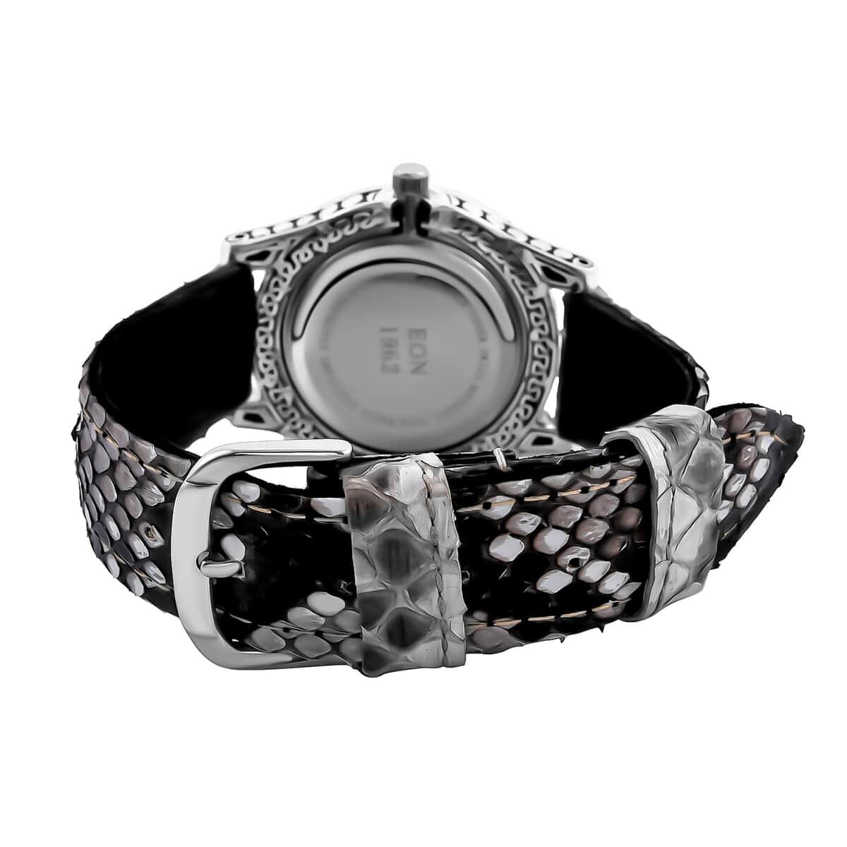 TLV BALI LEGACY Eon 1962 Swiss Movement Sterling Silver Watch with Natural Gray Python Leather Strap (16 g) image number 4