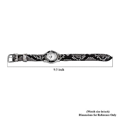 Bali Legacy Eon 1962 Swiss Movement Sterling Silver Watch with Natural Gray 100% Genuine Python Leather Strap, Leather Watch, Women Watch, Quartz Watch, Ladies Watch