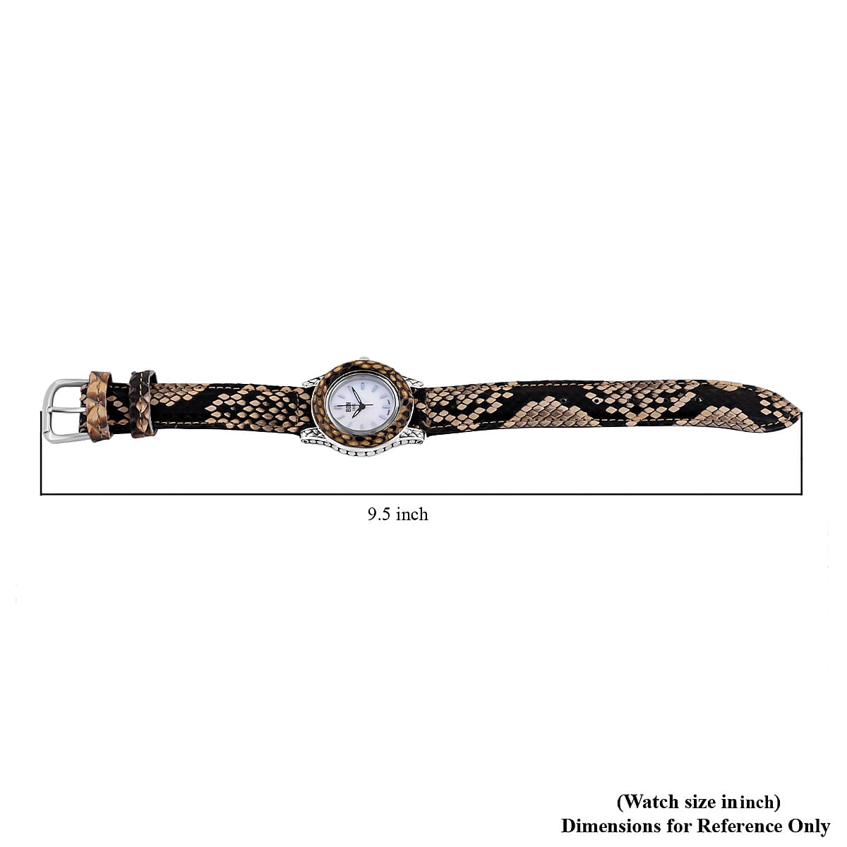 Bali Legacy Eon 1962 Swiss Movement Sterling Silver Watch with Brown 100% Genuine Python Leather Strap, Leather Watch, Women Watch, Quartz Watch, Ladies Watch image number 5