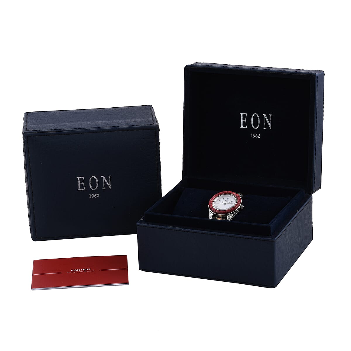 Bali Legacy Eon 1962 Swiss Movement Sterling Silver Watch with Red and Yellow 100% Genuine Python Leather Strap , Leather Watch , Women Watch , Quartz Watch , Ladies Watch image number 6