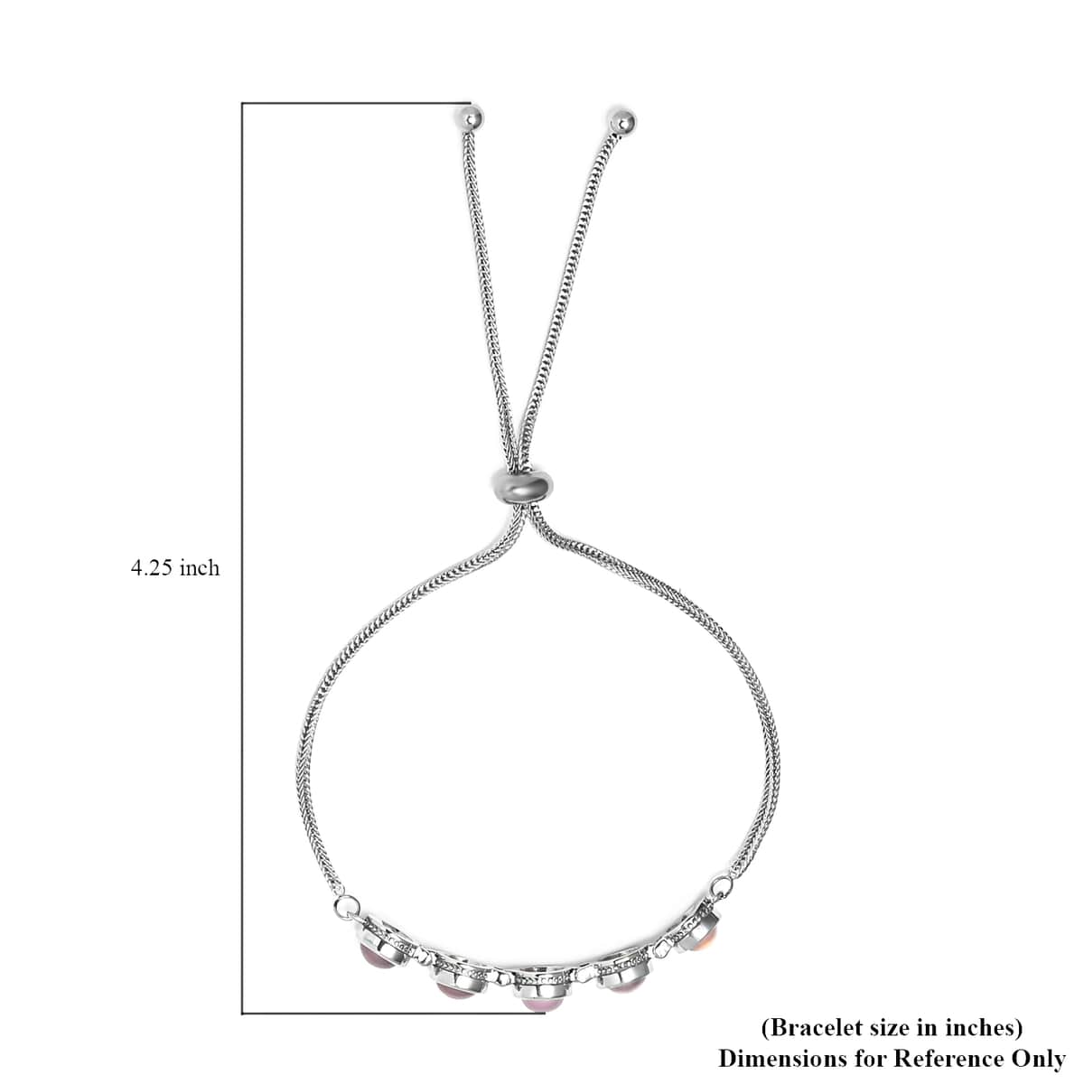 Galilea Rose Quartz Bolo Bracelet in Stainless Steel 4.90 ctw image number 6