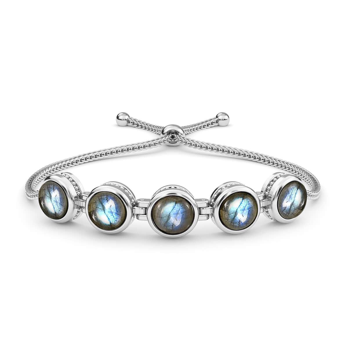 Malagasy Labradorite Bolo Bracelet in Stainless Steel 4.90 ctw image number 0