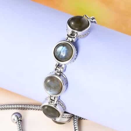 Malagasy Labradorite Bolo Bracelet in Stainless Steel 4.90 ctw image number 3