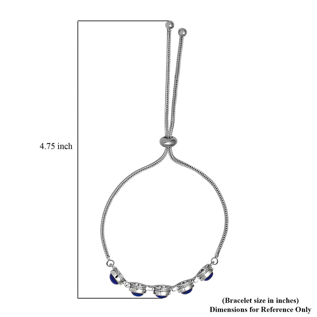 Lapis Lazuli Bolo Bracelet in Stainless Steel (10.50 In) 5.85 ctw image number 3