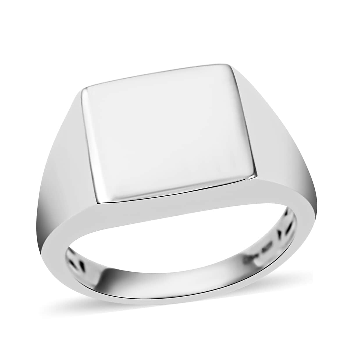 Platinum Over Sterling Silver Ring (Size 9.0) 7 Grams image number 0