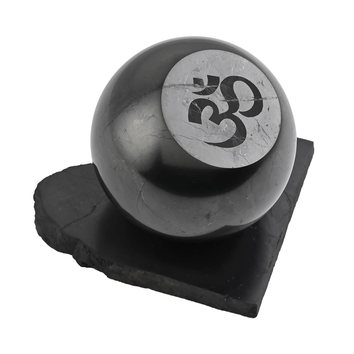 Shungite OM Sphere on Stand 80mm 32185.00ctw image number 0