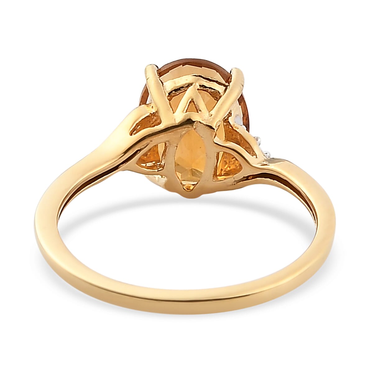 Santa Ana Madeira Citrine and Natural White Zircon Ring in 14K Yellow Gold Over Sterling Silver (Size 8.0) 1.65 ctw image number 4