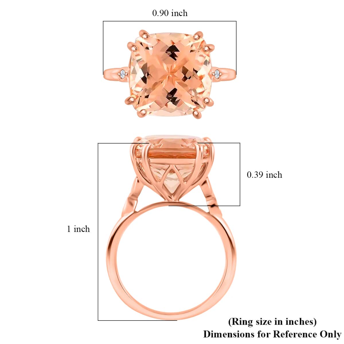 ILIANA 18K Rose Gold Certified and Appraised AAA Marropino Morganite and Diamond G-H SI Ring 4.15 Grams 6.60 ctw image number 5