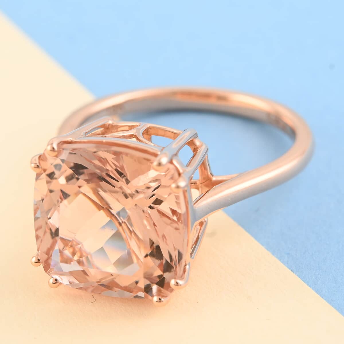Certified Iliana 18K Rose Gold AAA Marropino Morganite Solitaire Ring (Size 6.0) 4 Grams 7.25 ctw image number 1