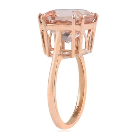 Certified Iliana 18K Rose Gold AAA Marropino Morganite Solitaire Ring (Size 6.0) 4 Grams 7.25 ctw image number 3