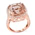 Certified Iliana 18K Rose Gold Certified AAA Marropino Morganite and G-H SI Diamond Halo Ring (Size 6.0) 6.40 Grams 10.85 ctw image number 0