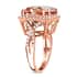 Certified Iliana 18K Rose Gold Certified AAA Marropino Morganite and G-H SI Diamond Halo Ring (Size 6.0) 6.40 Grams 10.85 ctw image number 3
