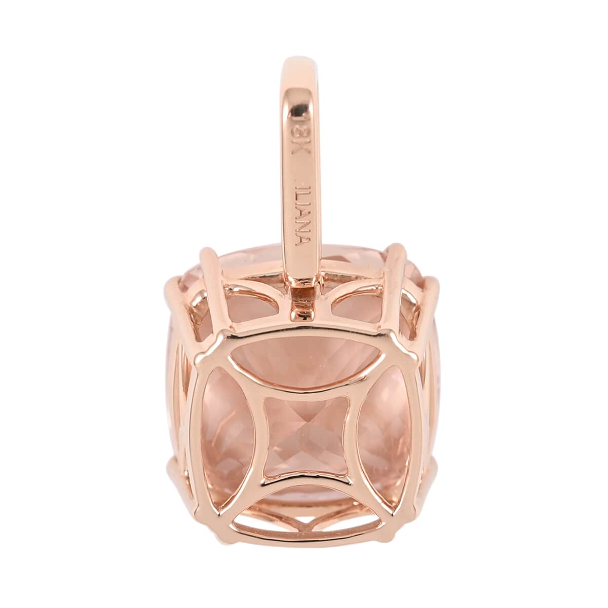 Certified and Appraised Iliana 18K Rose Gold AAA Marropino Morganite and G-H SI Diamond Pendant 11.85 ctw image number 3