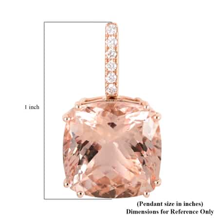 Certified Iliana 18K Rose Gold AAA Marropino Morganite and G-H SI Diamond Pendant 11.85 ctw image number 4