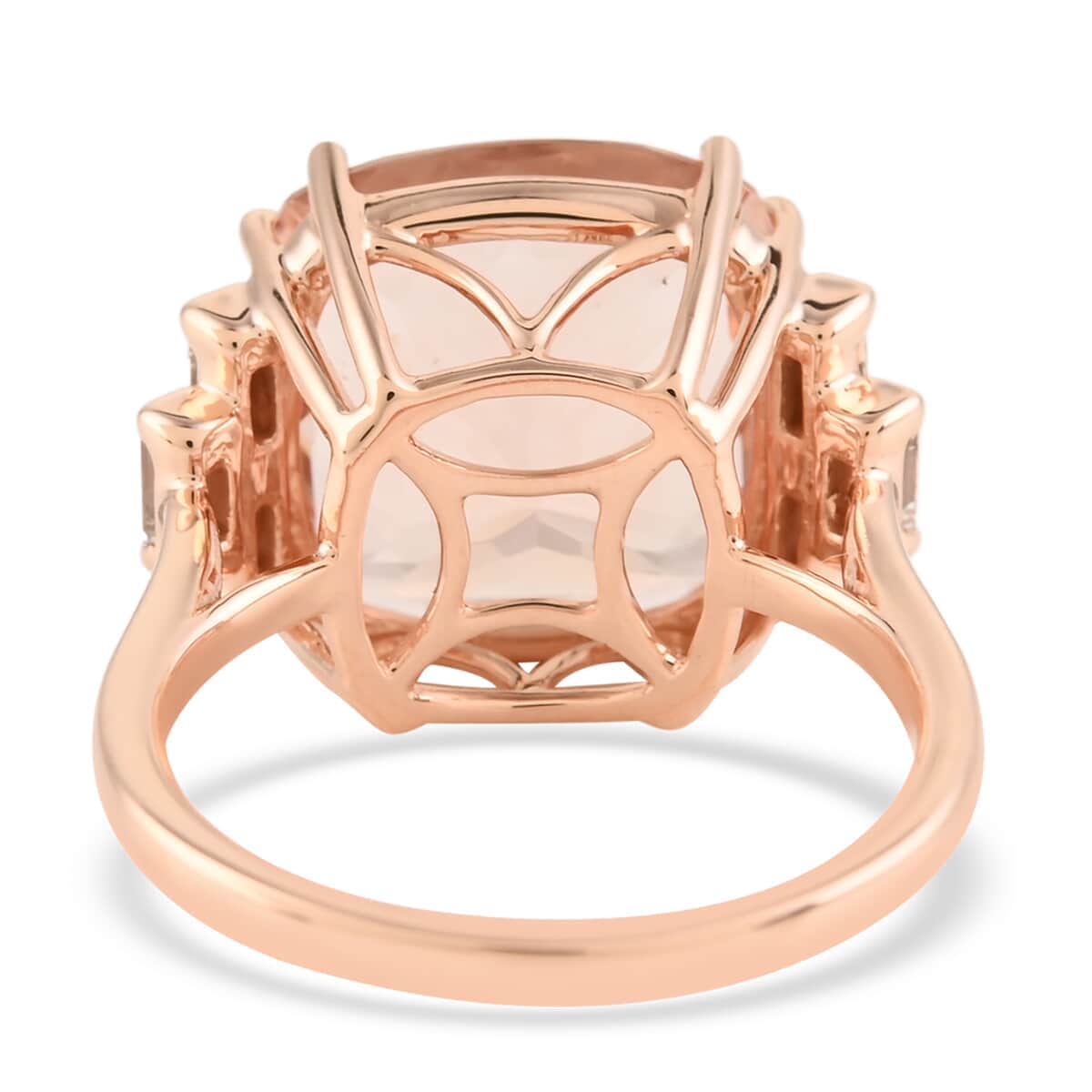 ILIANA 18K Rose Gold AAA Morganite and Diamond G-H SI Ring 5.42 Grams 9.60 ctw (Size 10.0) image number 4