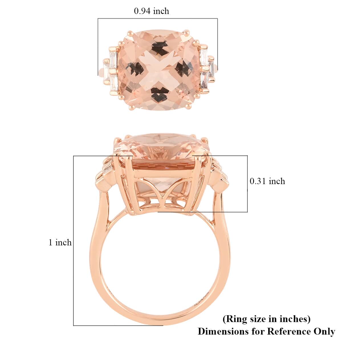ILIANA 18K Rose Gold AAA Morganite and Diamond G-H SI Ring 5.42 Grams 9.60 ctw (Size 10.0) image number 5