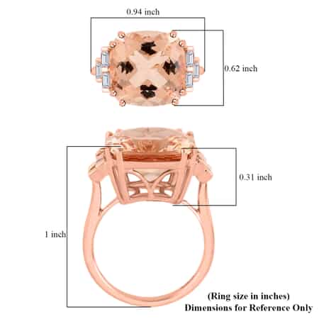 Iliana 18K Rose Gold AAA Certified and Appraised Marropino Morganite and G-H SI Diamond Ring (Size 7.0) 5.40 Grams 9.60 ctw image number 5