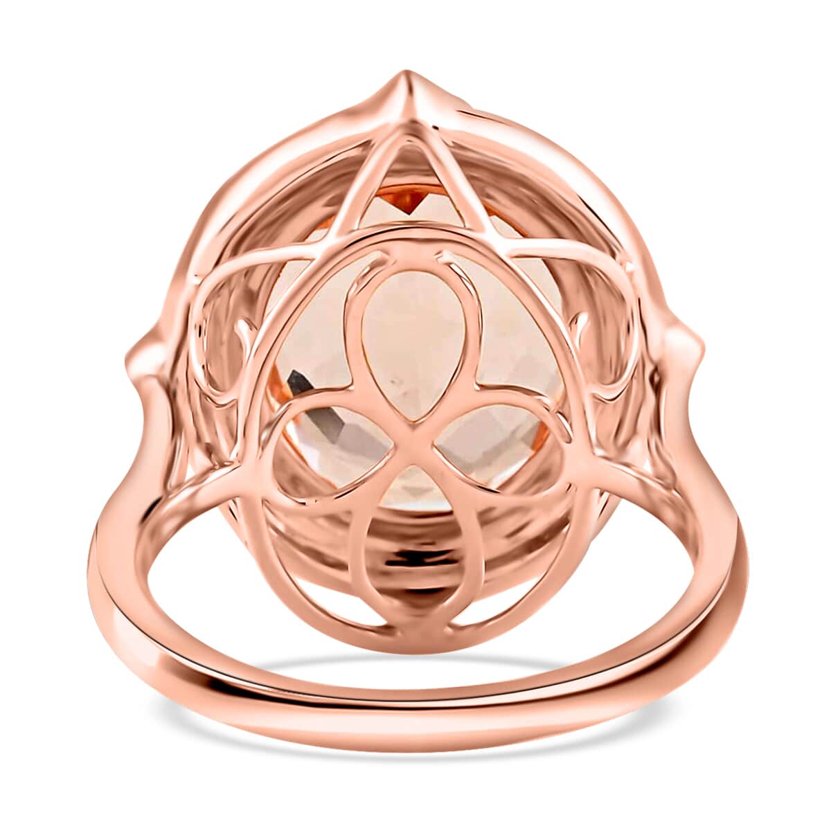 ILIANA 18K Rose Gold AAA Marropino Morganite and Diamond G-H SI Ring with Appraised Certificate 6.10 Grams 7.80 ctw image number 4