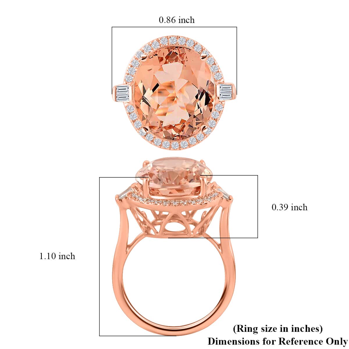 ILIANA 18K Rose Gold AAA Certified and Appraised Marropino Morganite, Diamond (G-H, SI) Ring (5 g) 7.80 ctw image number 5