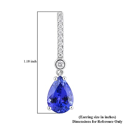 Certified and Appraised Rhapsody 950 Platinum AAAA Tanzanite and E-F VS Diamond Earrings 4.4 Grams 4.10 ctw