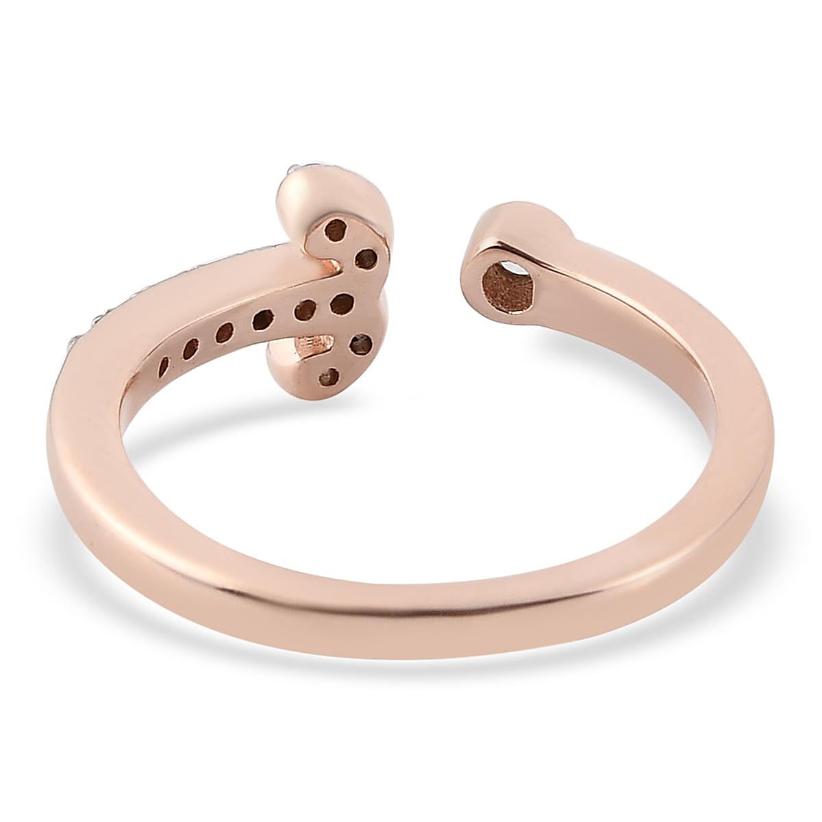 Natural White Zircon Aries Zodiac Ring in Vermeil Rose Gold Over Sterling Silver (Size 10.0) 0.25 ctw image number 4