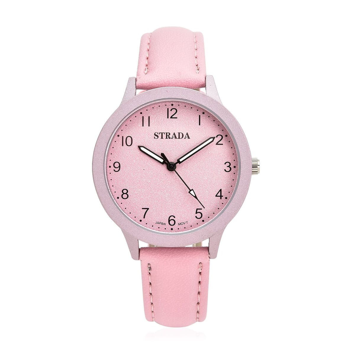 STRADA Japanese Movement Watch with Pink Faux Leather Strap (36mm) image number 0