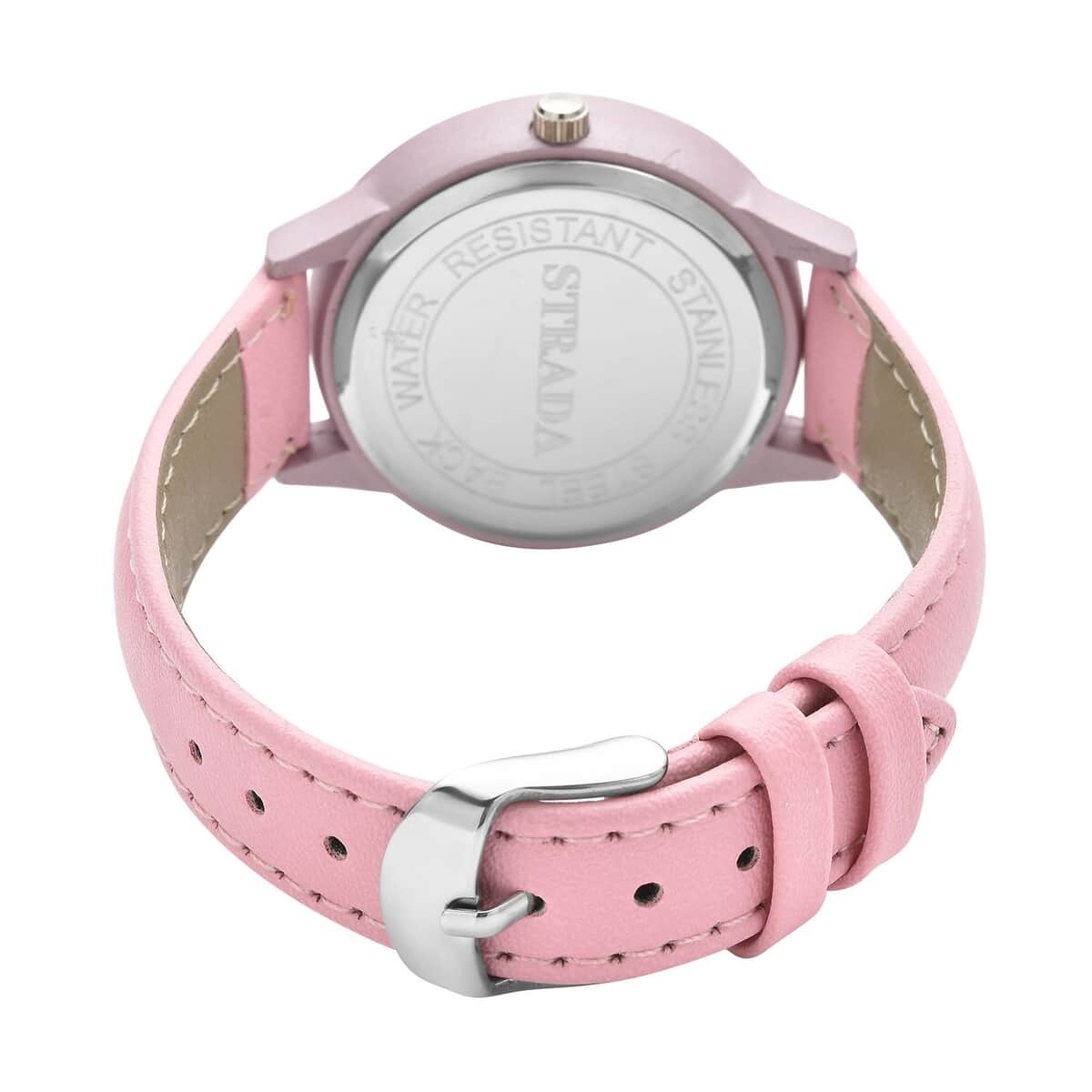 Strada Japanese Movement Watch with Pink Faux Leather Strap (36.32 mm) (5.75-7.75 Inches) image number 5