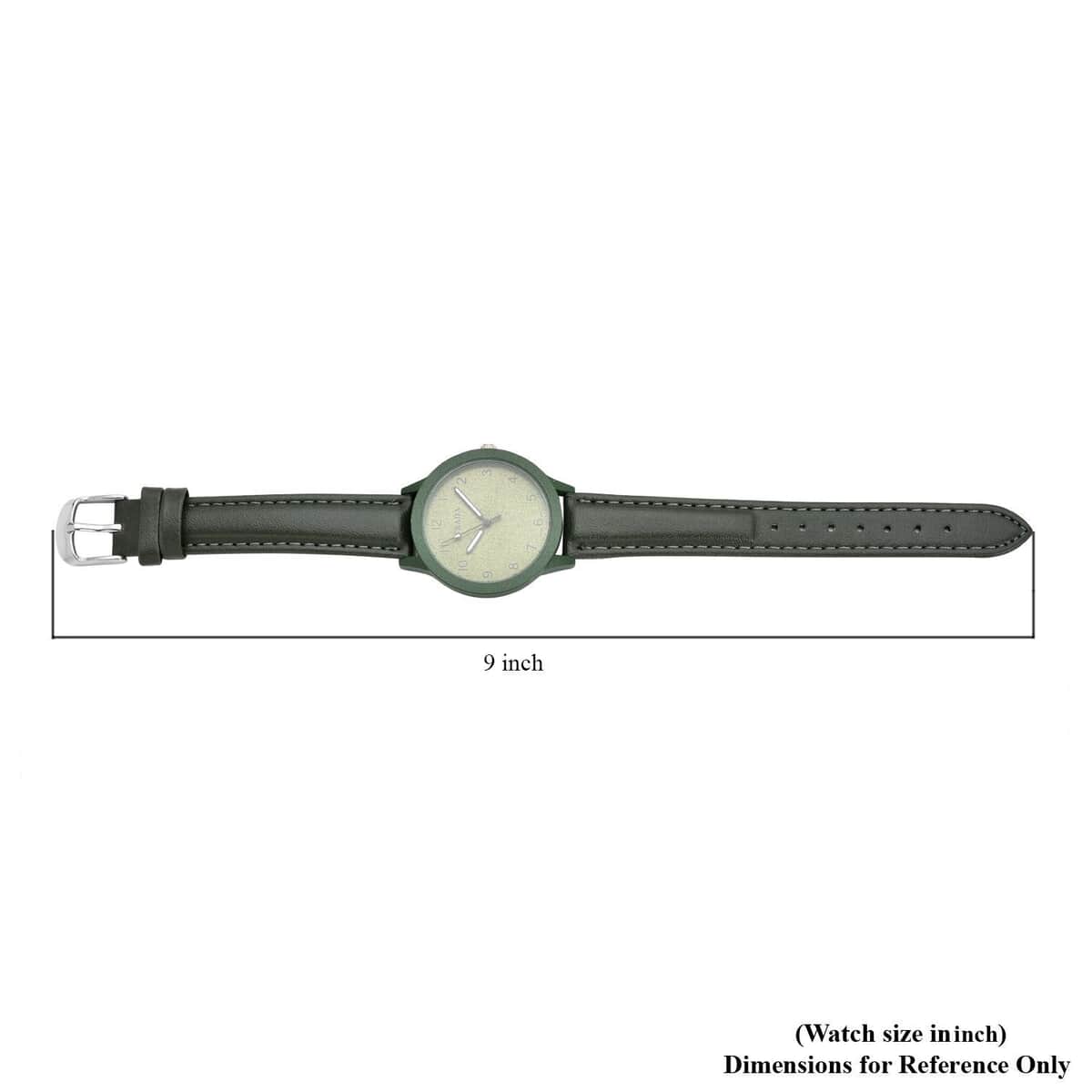 Strada Japanese Movement Watch with Green Faux Leather Strap (36.32 mm) (5.75-7.75 Inches) image number 6
