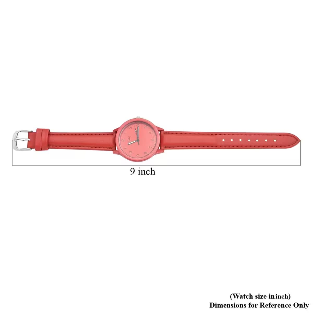 Strada Japanese Movement Watch with Red Faux Leather Strap (36.32 mm) (5.75-7.75 Inches) image number 7