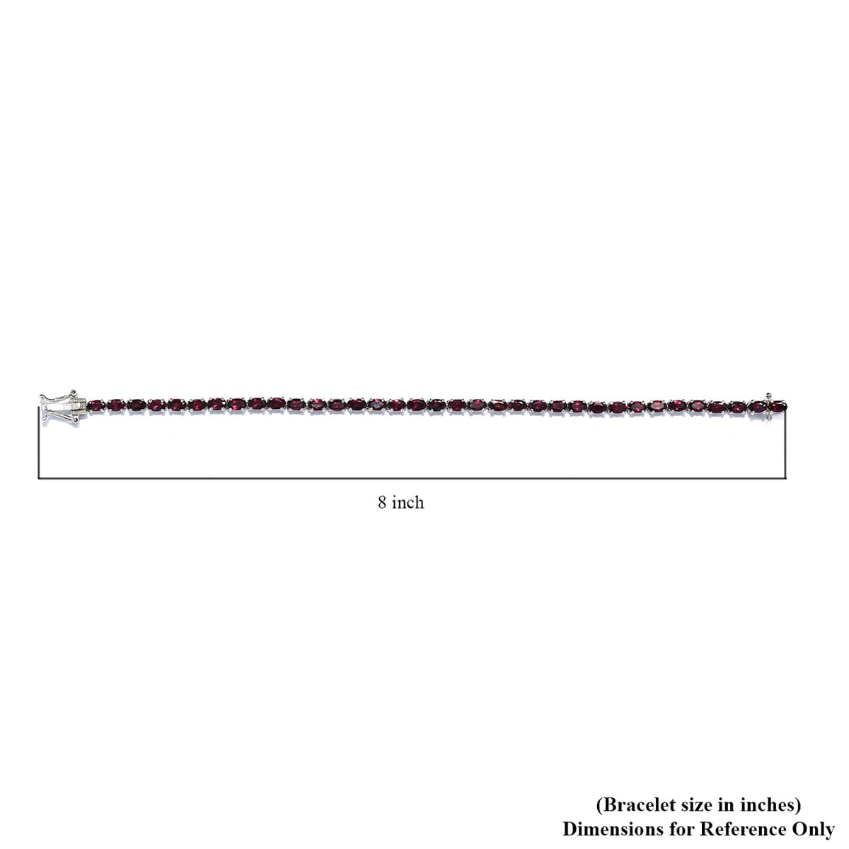 Anthill Garnet Tennis Bracelet in Platinum Over Sterling Silver (7.25 In) 7.10 Grams 9.75 ctw image number 4