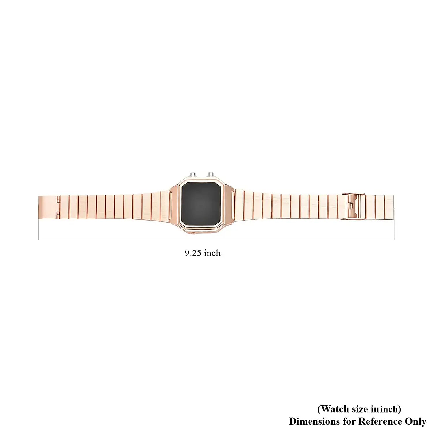 Strada Electronic Movement Digital Watch with ION Plated RG Stainless Steel Strap (41x37mm) (6.75-8.50 Inch)