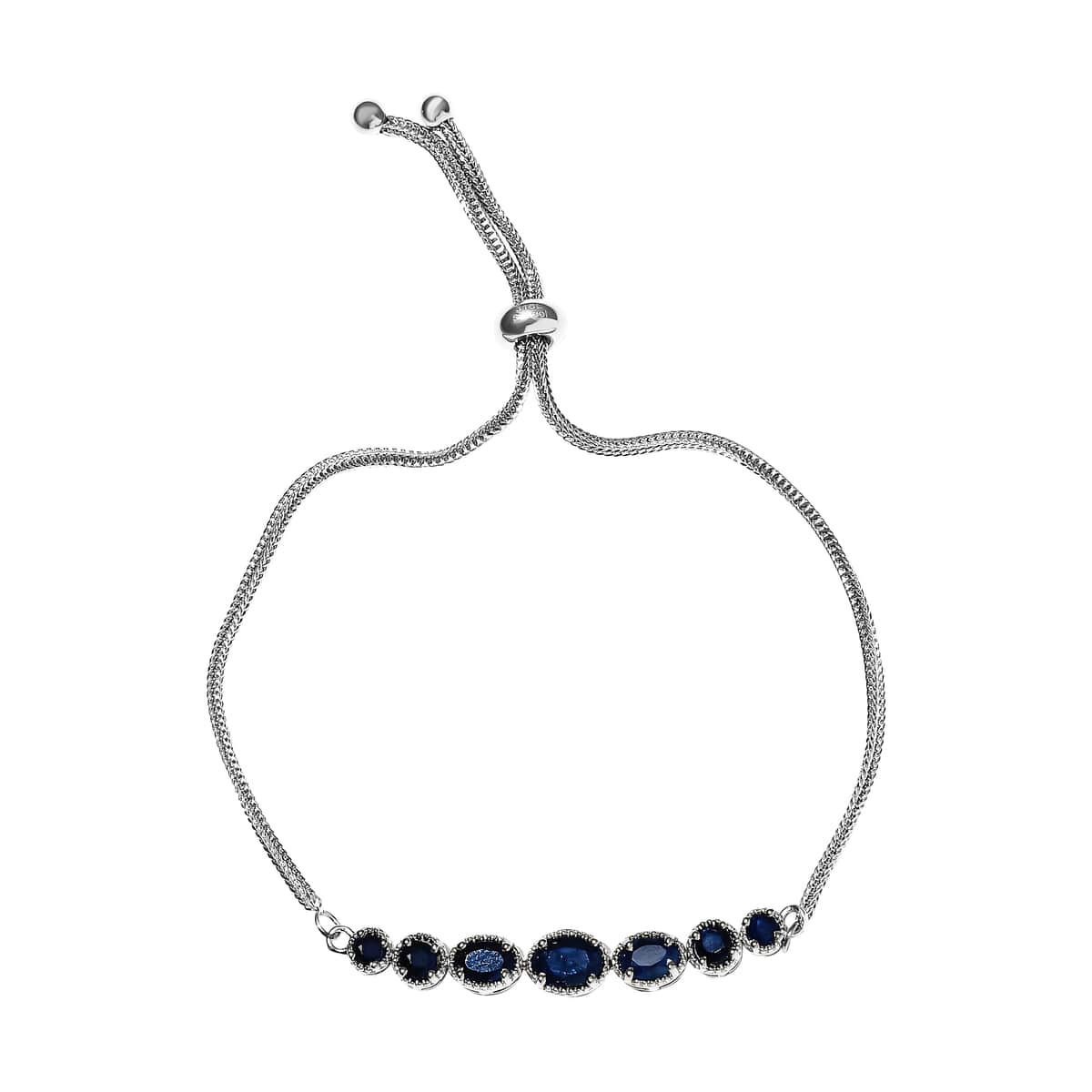 Madagascar Blue Sapphire Bolo Bracelet in Stainless Steel (10.50 In) 3.00 ctw image number 0