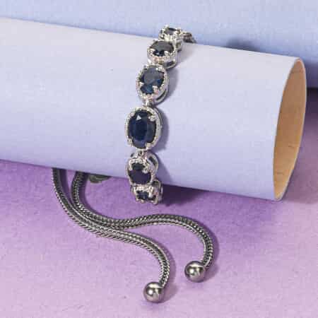 Madagascar Blue Sapphire Bolo Bracelet in Stainless Steel (10.50 In) 3.00 ctw image number 4