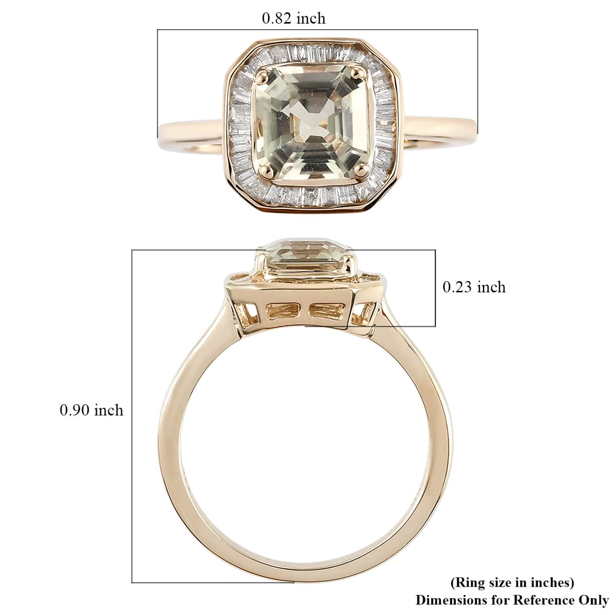 LUXORO 14K Yellow Gold AAA Turkizite and Diamond G-H I3 Halo Ring (Size 10.0) 3 Grams 1.90 ctw image number 5