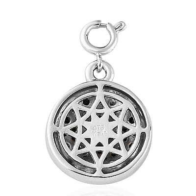 Karis Mozambique Garnet, Thai Black Spinel Star Starburst Snowflake Charm in Platinum Bond 1.15 ctw