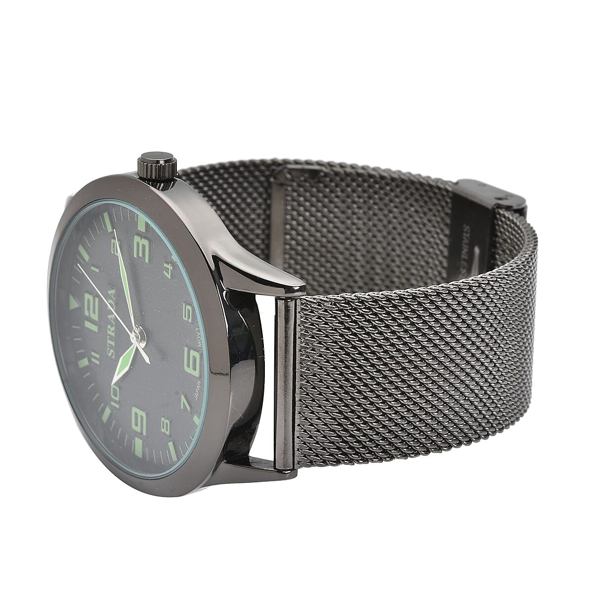 Buy Strada Japanese Movement Black Corrosion Watch with Stainless Steel ...