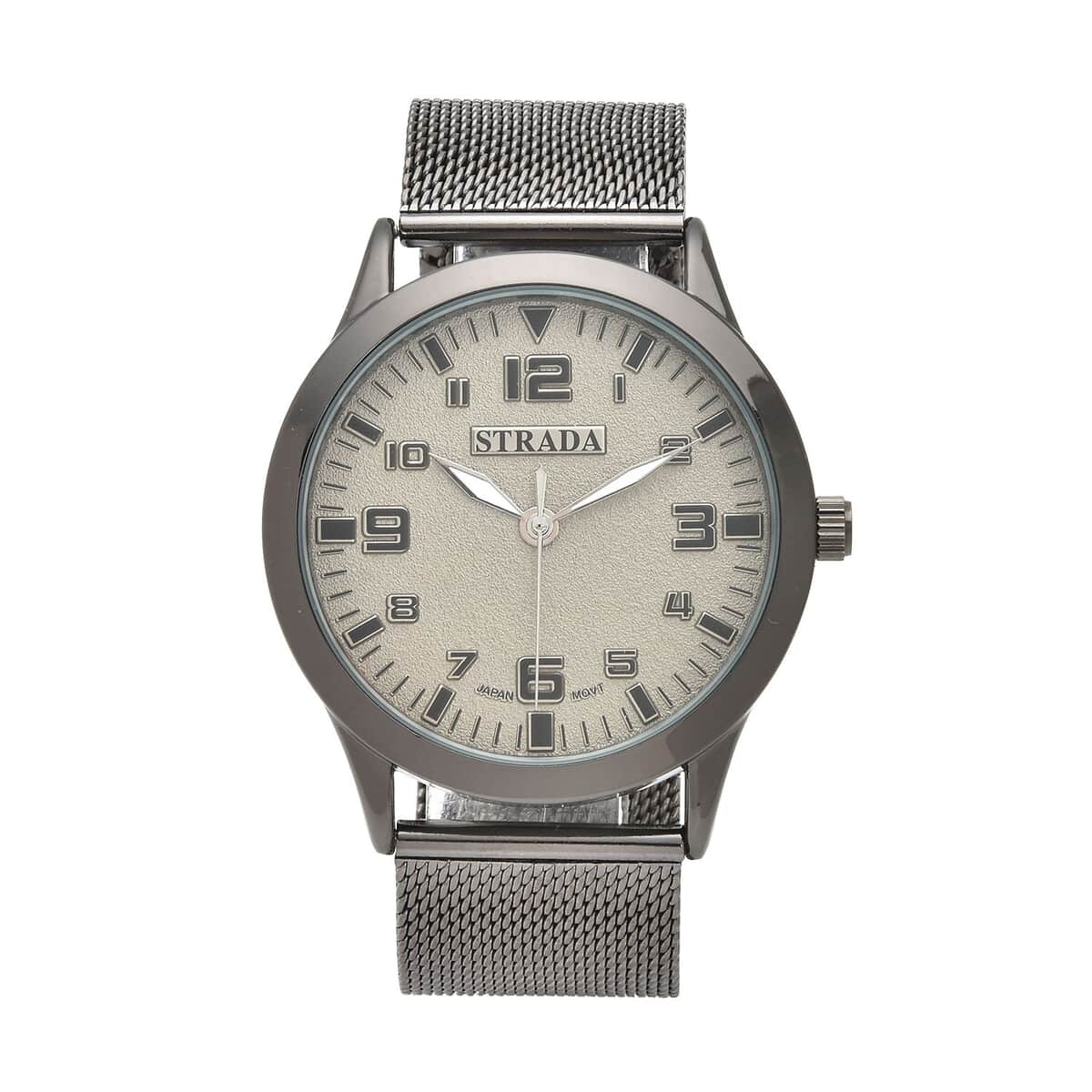 Strada Japanese Movement Gray Corrosion Watch with Stainless Steel Mesh Strap (42mm) (7.25-8.25Inches) image number 0