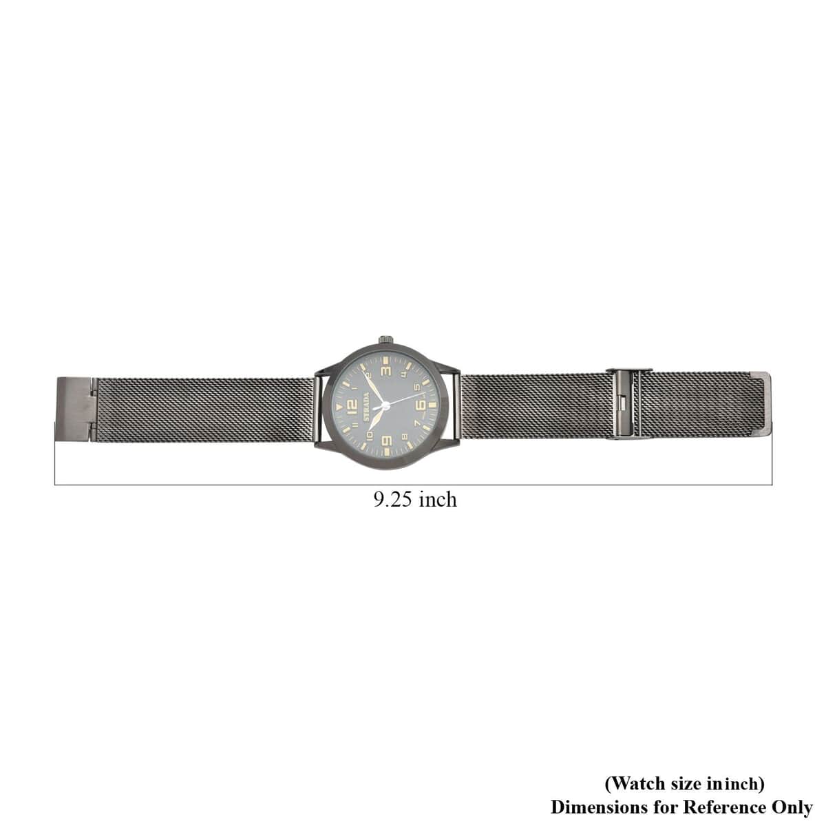 Strada Japanese Movement Gray Corrosion Watch with Stainless Steel Mesh Strap (42mm) (7.25-8.25Inches) image number 6