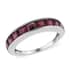 American Arizona Anthill Garnet Half Eternity Band Ring in Platinum Over Sterling Silver (Size 7.0) 1.75 ctw image number 0
