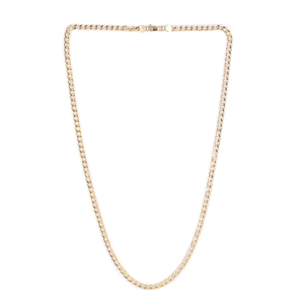 Vegas Closeout Deal 10K Yellow Gold 4.5mm Curb Necklace 20 Inches 5.30 Grams image number 2
