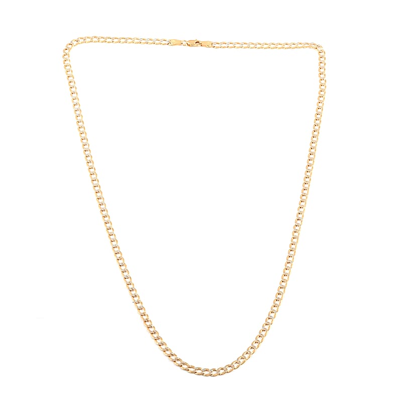 VEGAS CLOSEOUT Deal 10K Yellow Gold 3.5mm Curb Necklace 22 Inches 4.60 Grams