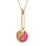 White Topaz Pink Enameled Yin Yang Paperclip Statement Necklace 18 Inches in Vermeil Yellow Gold Over Sterling Silver 0.15 ctw