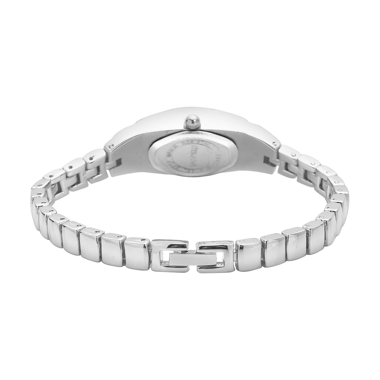 STRADA Austrian Crystal Japanese Movement Bracelet Watch in Silvertone (42.40x20.30mm) (6.0-7.25 Inch)