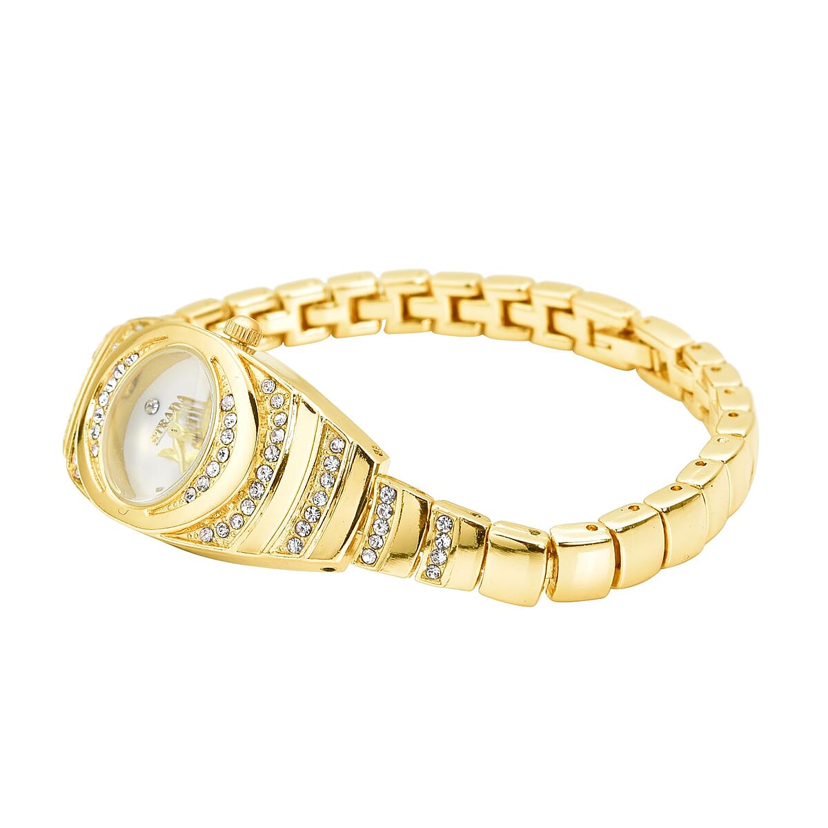 Strada Austrian Crystal Japanese Movement Bracelet Watch in Goldtone (42.40x20.30mm) (6.0-7.25 Inch) image number 3
