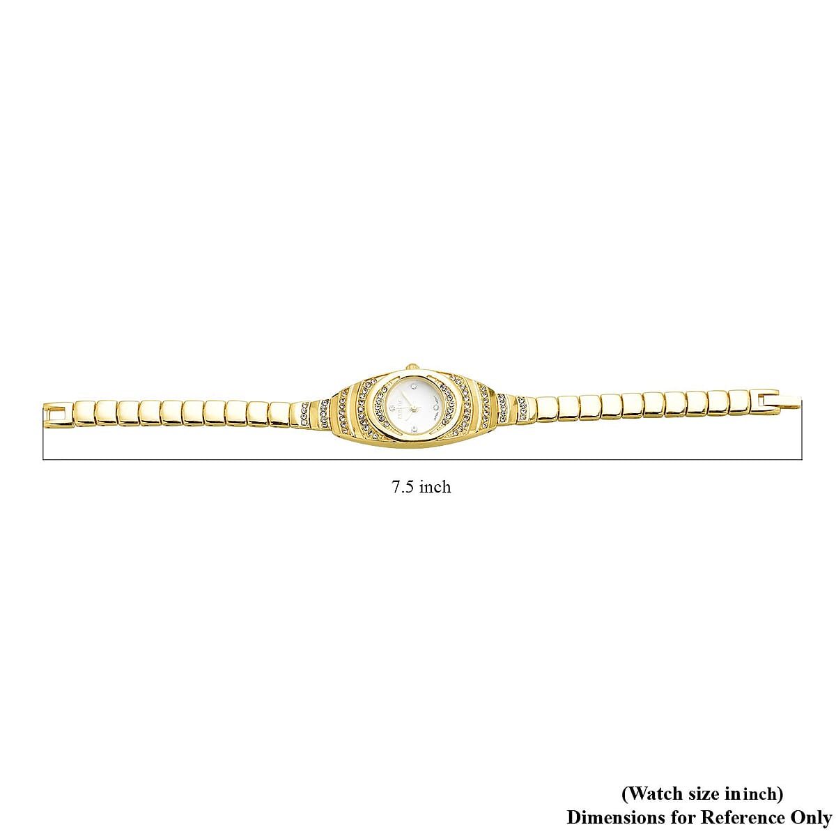 Strada Austrian Crystal Japanese Movement Bracelet Watch in Goldtone (42.40x20.30mm) (6.0-7.25 Inch) image number 5