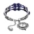 Strada Lapis Lazuli Beaded and Austrian Crystal Japanese Movement Bracelet Charm Watch in Silvertone (6.75- 8.25 In) 24.00 ctw image number 3