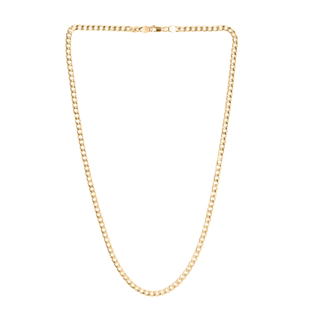 Vegas Closeout Deal 10K Yellow Gold 4.5mm Curb Necklace 24 Inches 7.10 Grams image number 2