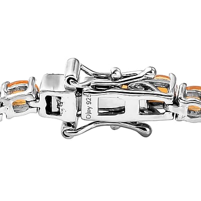 Mexican Fire Opal Tennis Bracelet in Platinum Over Sterling Silver (6.50 In) 4.90 ctw