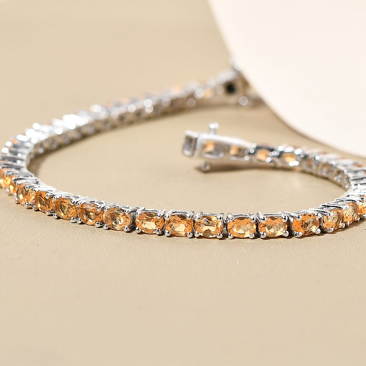 Mexican Fire Opal Tennis Bracelet in Platinum Over Sterling Silver (7.25 In) 5.50 ctw image number 1