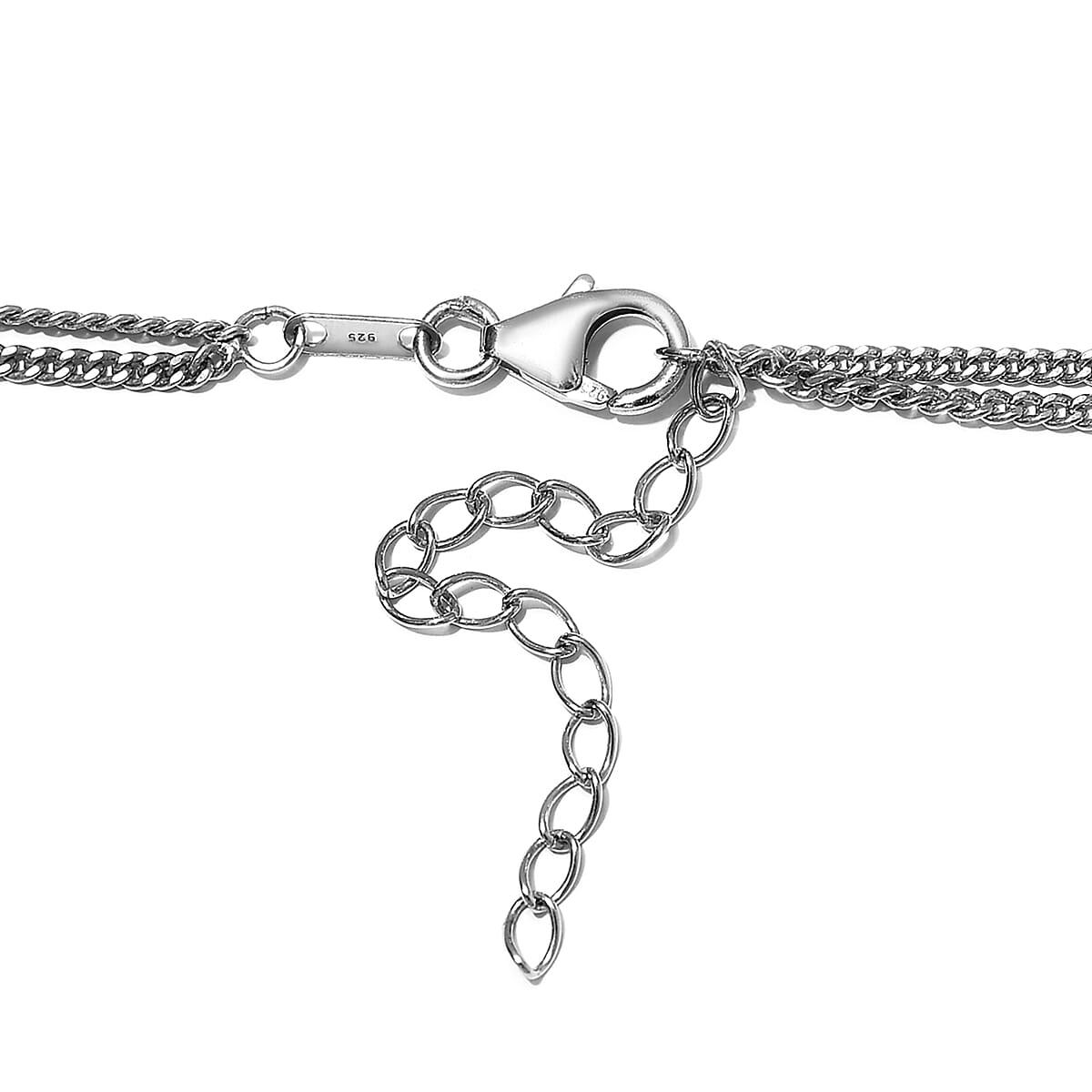 Orissa Rhodolite Garnet and White Zircon Flower Necklace 18 Inches in Platinum Over Sterling Silver 75.00 ctw image number 4